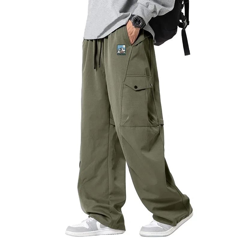 Детские штаны карго унисекс модели Parachute Pants Tonlion, Темно-Серый — фото 3