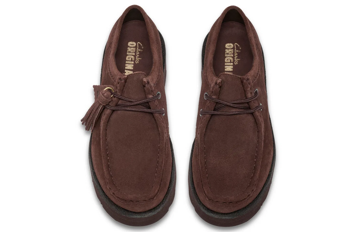 Детские кеды из спилка с платформой Meare Walla, Clarks, Chocolate — фото 3