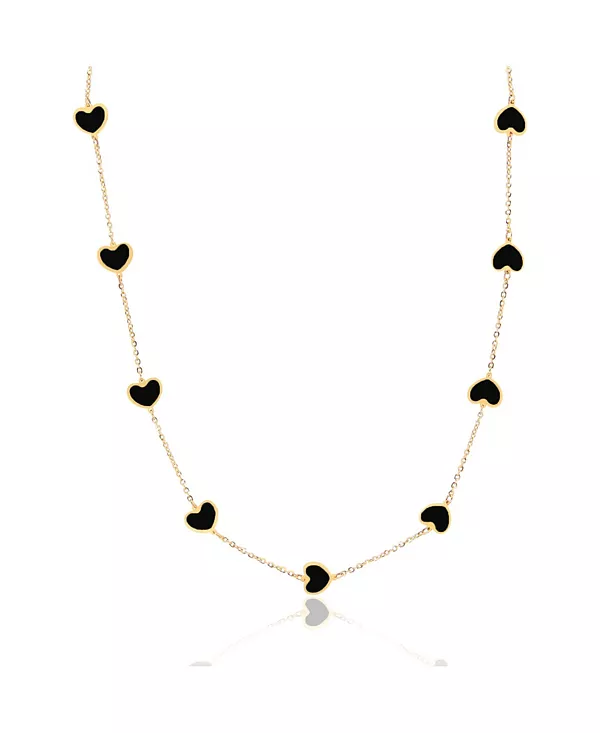 

Ожерелье с сердцем из оникса, 14-каратное золото The Lovery, onyx