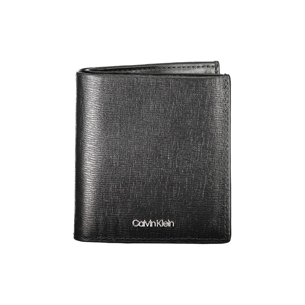 

Черный кожаный мужской кошелек Calvin Klein