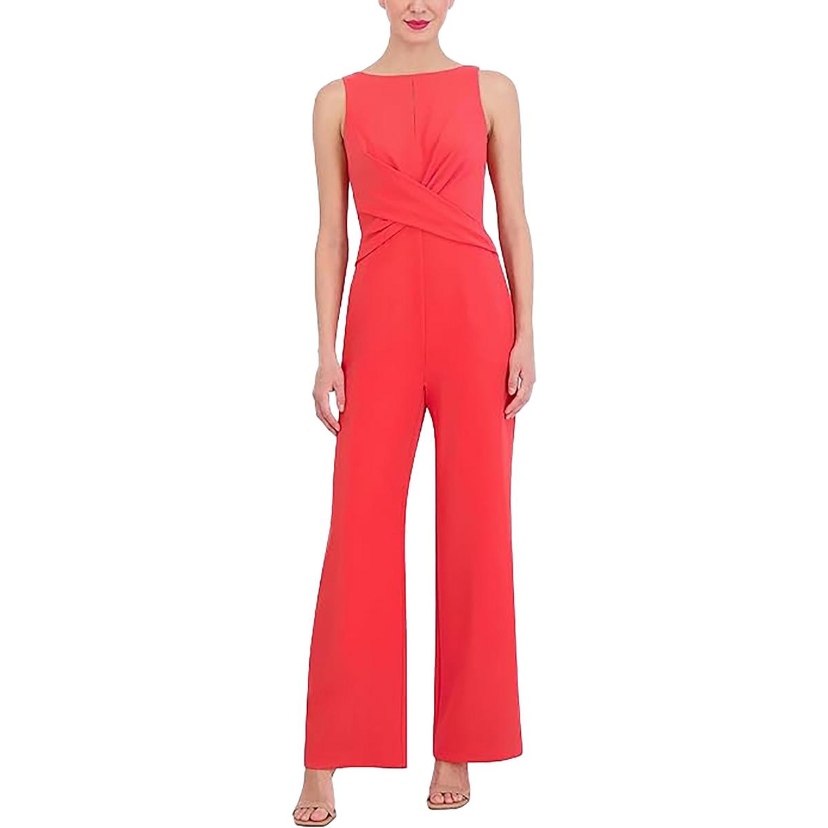 

Женский комбинезон со сборками и широкими штанинами Vince Camuto, цвет hot coral