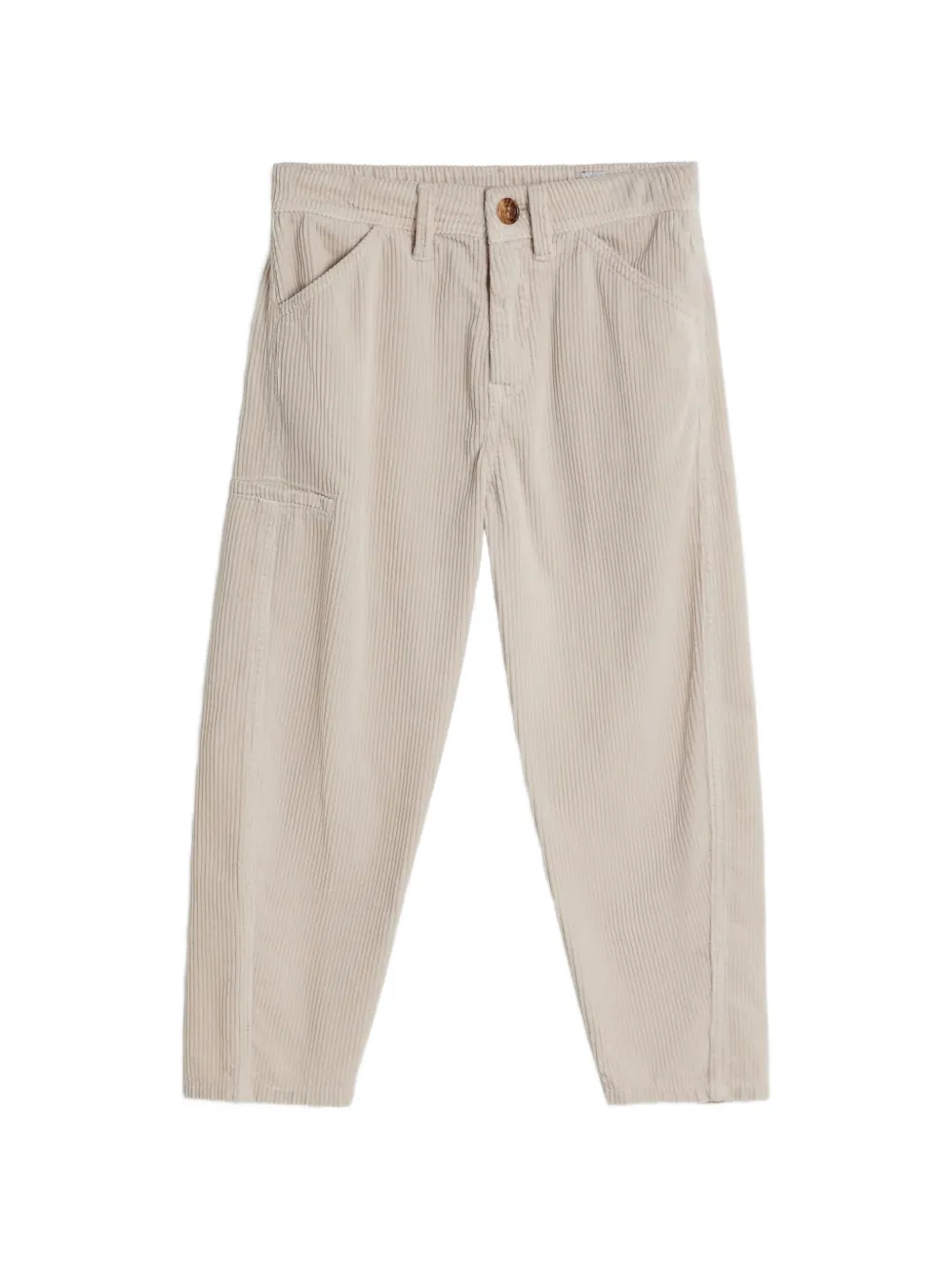 Брюки из вельвета эргономичного кроя Brunello Cucinelli Kids, бежевый