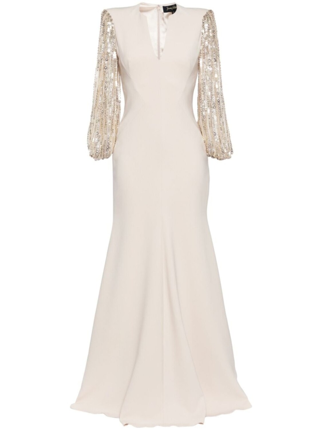 

Jenny Packham платье макси The Swan с пайетками, нейтральный цвет