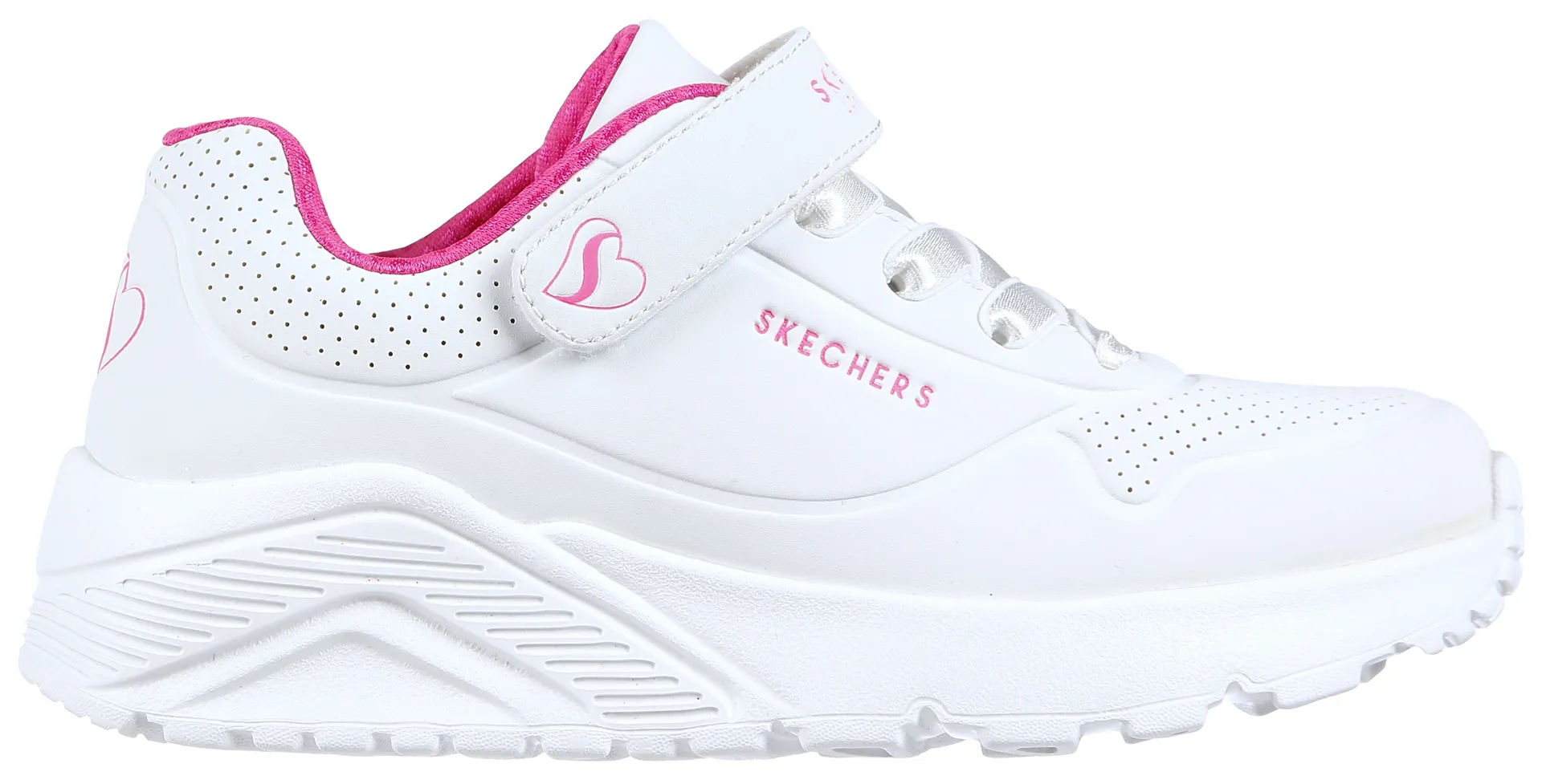 Детские кроссовки Skechers "UNO LITE", кроссовки на платформе, кроссовки в стиле ретро, ​​монохромная обувь на липучке Skechers Kids, белый — фото 3