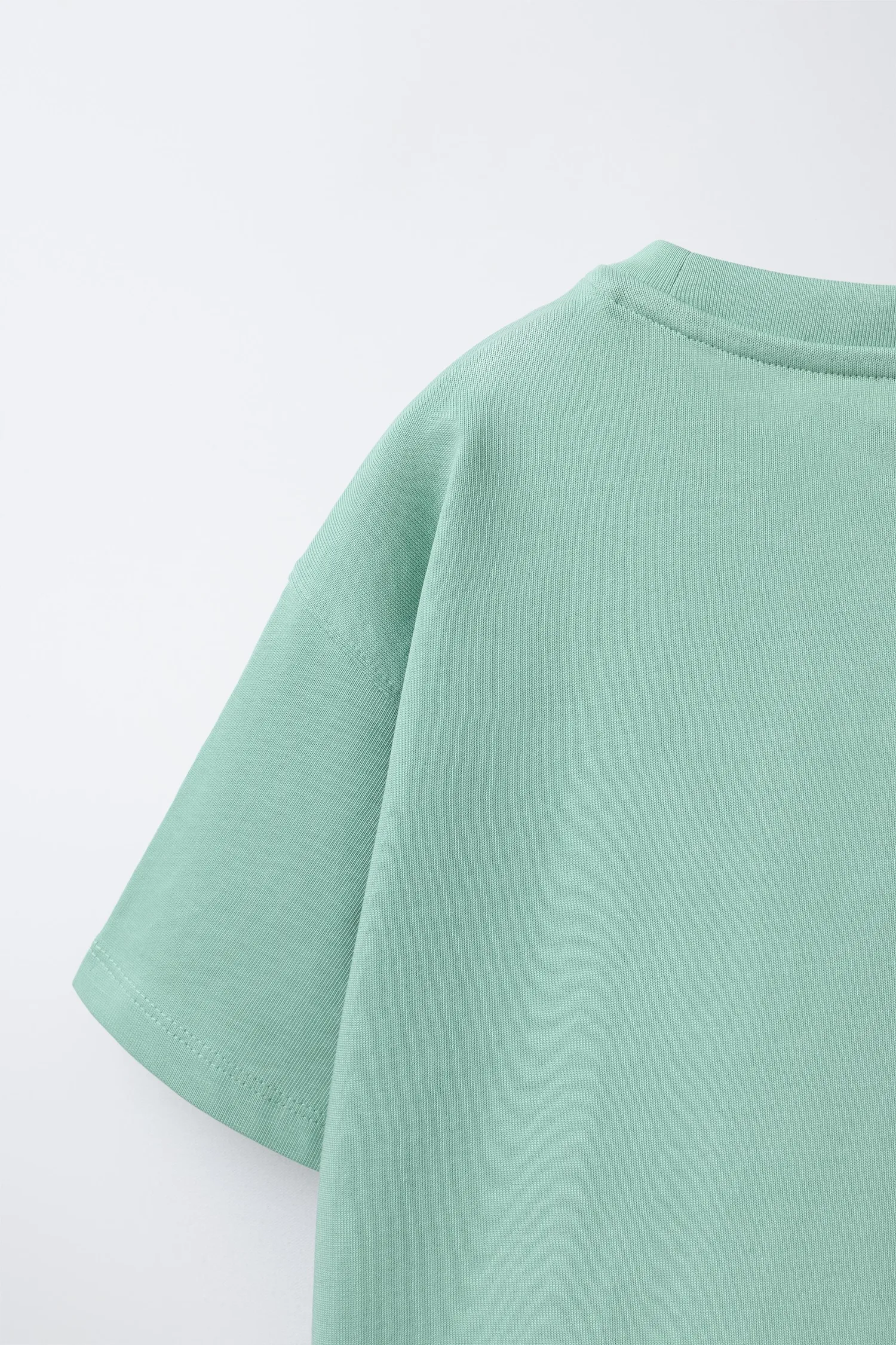 Плотная футболка с вышитым слоганом Zara, бирюзовый — фото 4