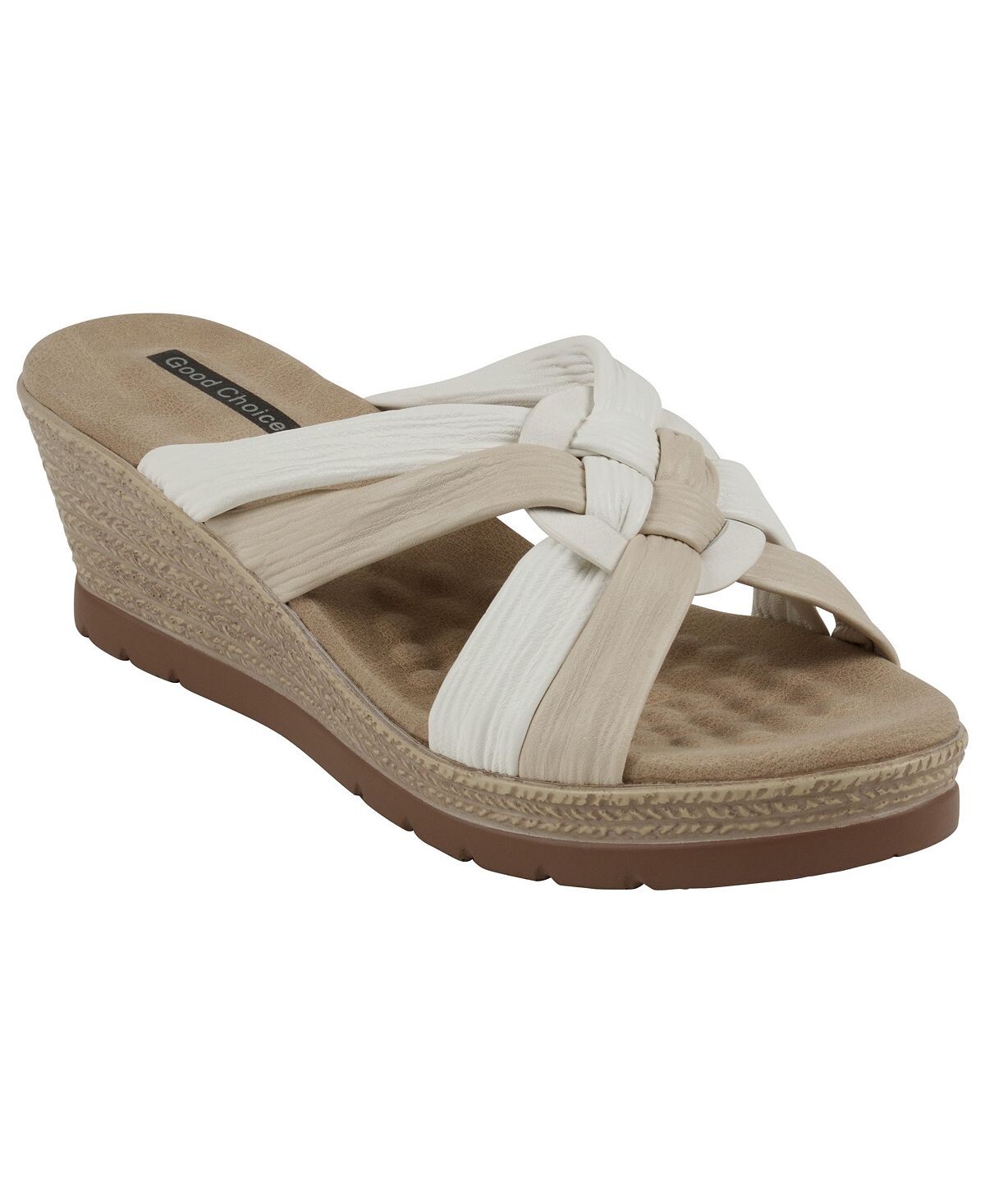 

Женские босоножки на танкетке с ремешками Caro GC Shoes, белый