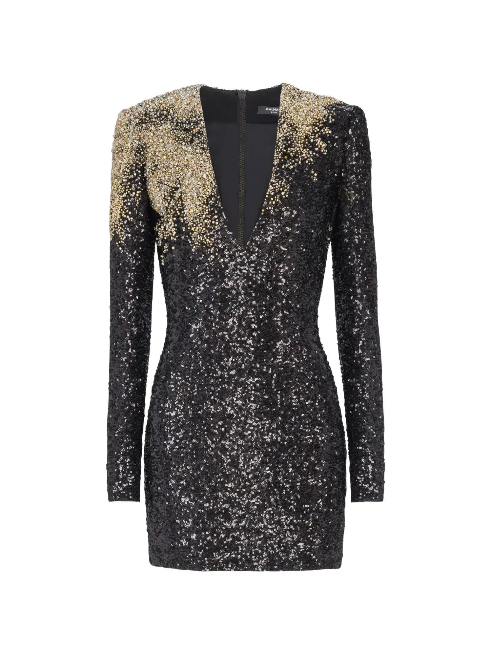 Платье с вышивкой BALMAIN, черный