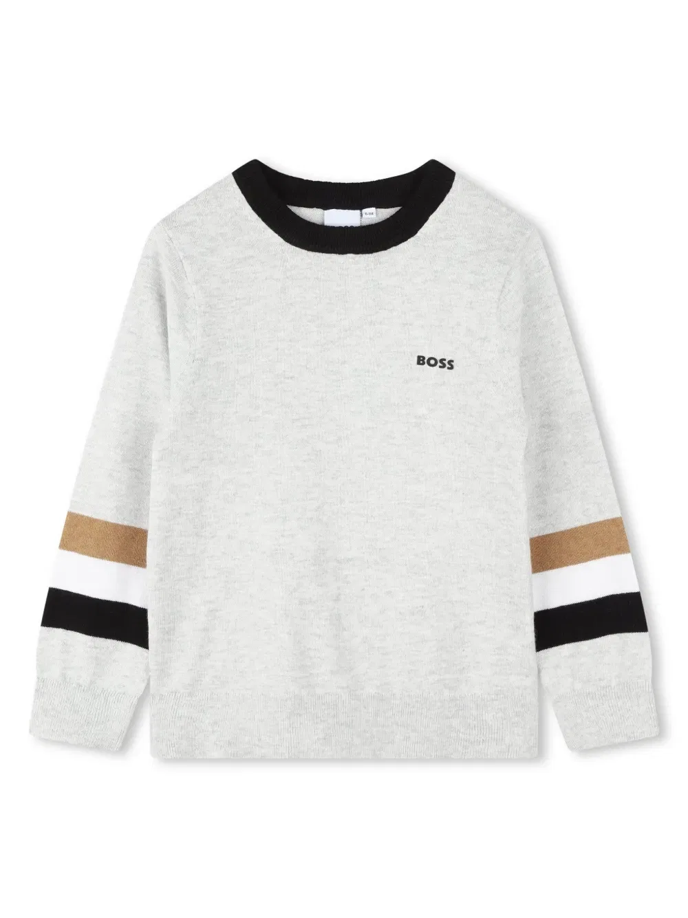 Джемпер с круглым вырезом и логотипом Boss Kidswear, серый