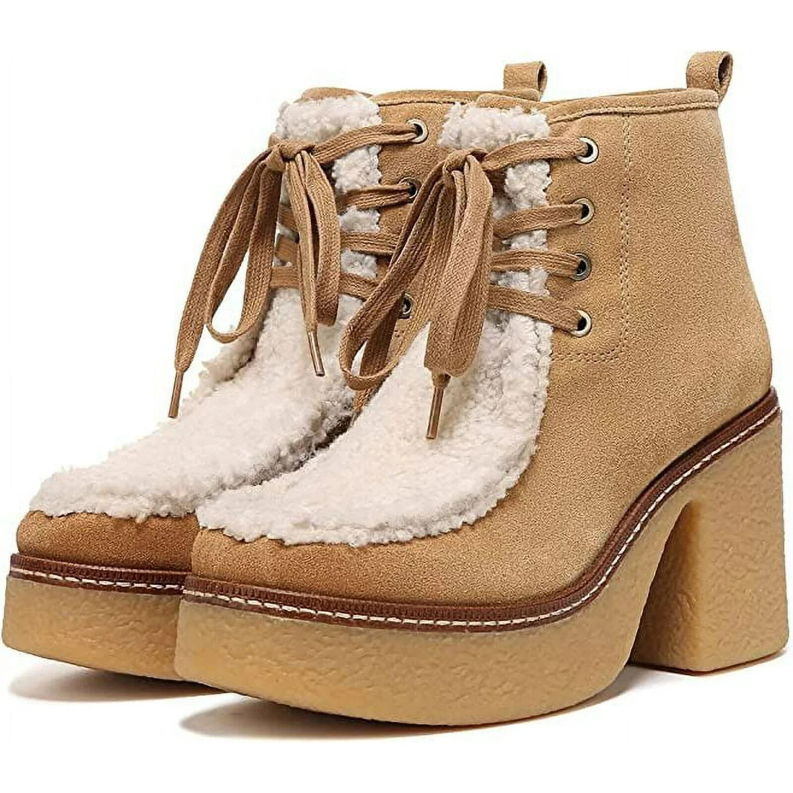 Sam Edelman Shaw Женские коричневые кожаные ботинки на платформе с квадратным каблуком