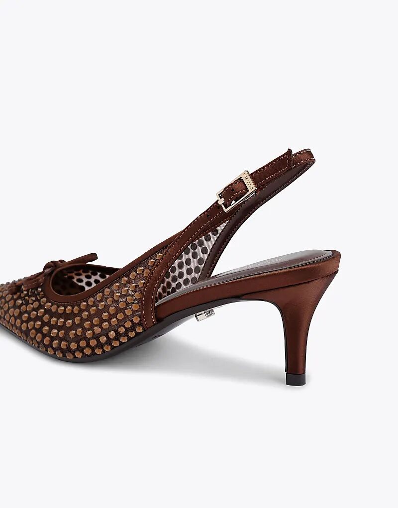 Коричневые туфли Carvela Positano на низком каблуке с драгоценными камнями — фото 3