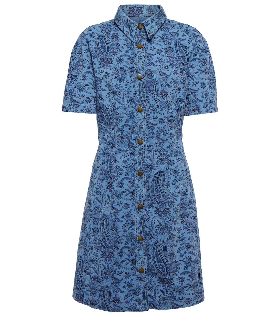 

Платье-рубашка из хлопка с узором пейсли Etro, Blu