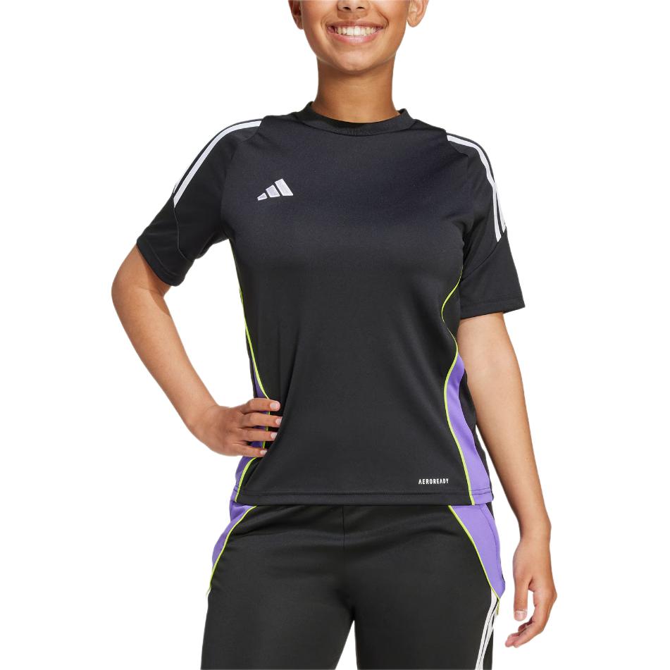 Футболка Tiro24 SS25 для детей Adidas, черный/фиолетовый — фото 3