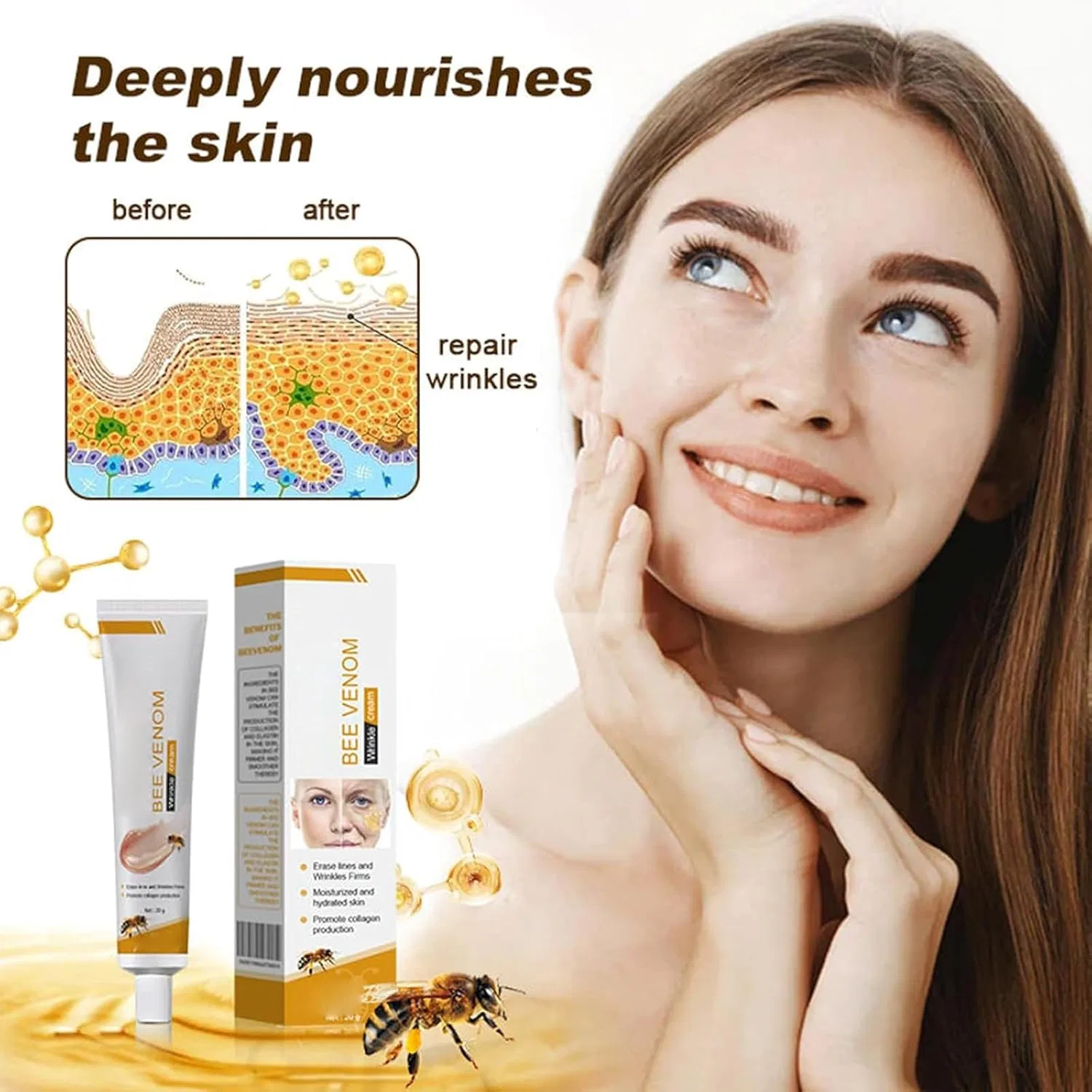 Крем для лица CHENRI — Против морщин с пчелиным ядом Bee Venom, 20 г — фото 2