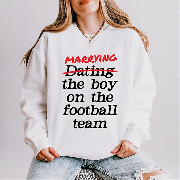 

Футболка с принтом Marrying the boy on the football team Simply Sage Market, White, Белый, Футболка с принтом Marrying the boy on the football team Simply Sage Market, White