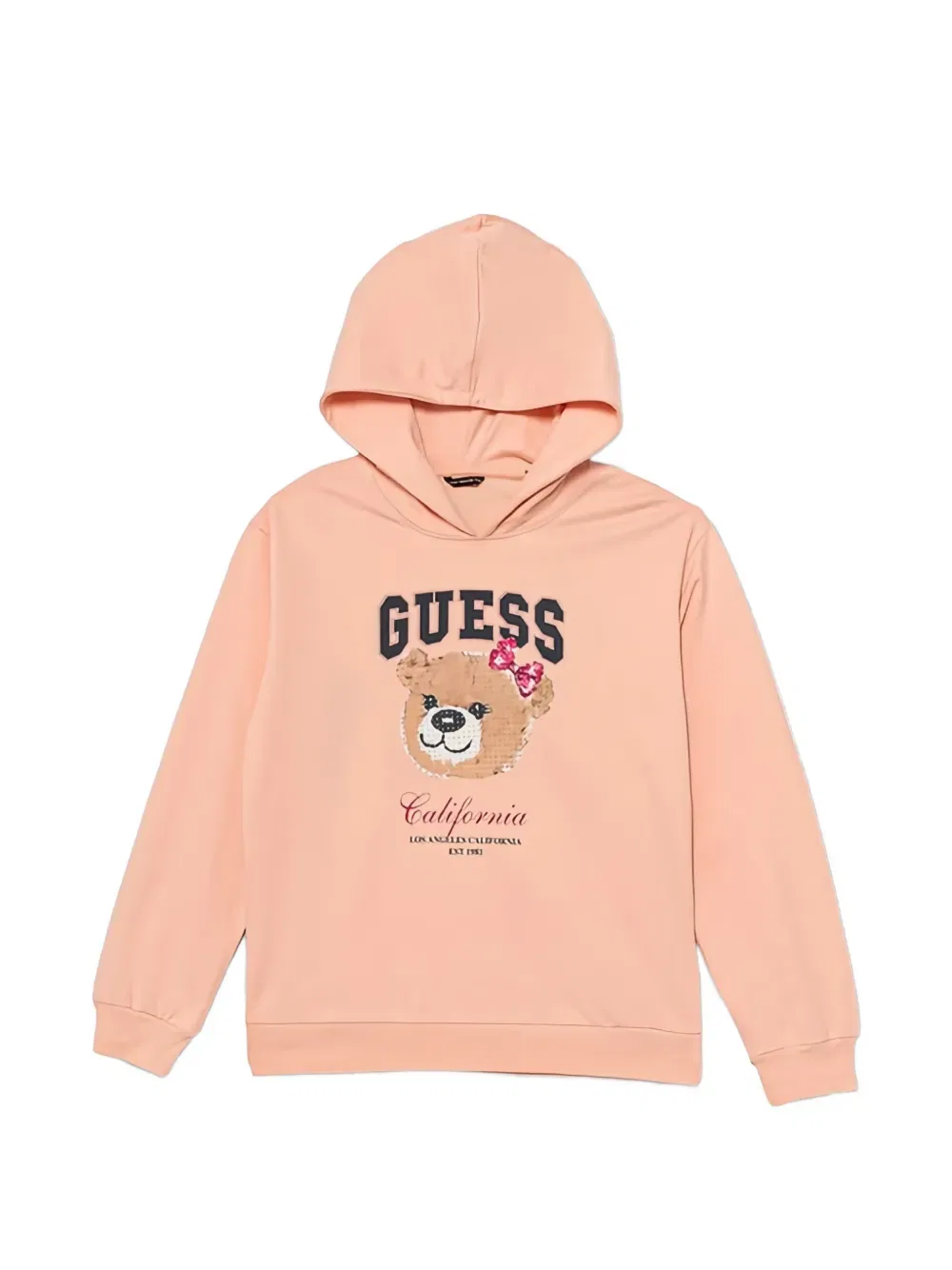Худи с капюшоном и графическим принтом Guess Kids, оранжевый