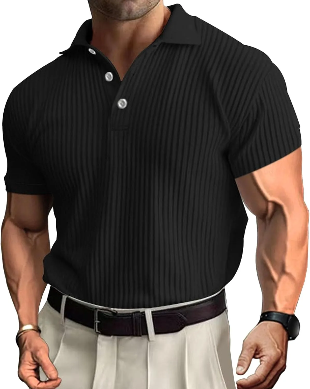 

Мужская футболка Polo Maiyifu-GJ Slim Fit V-образный вырез короткий рукав