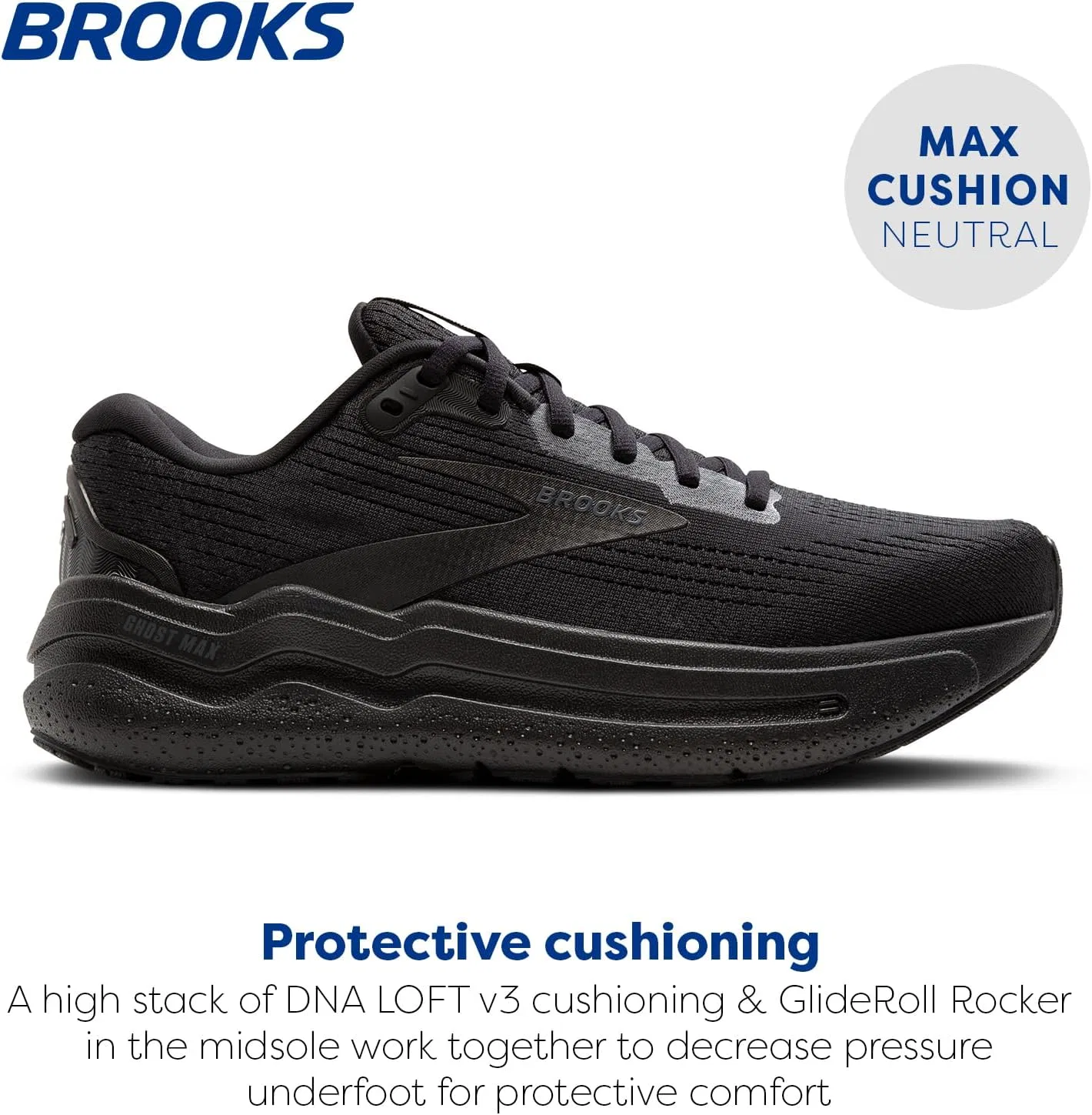 Мужские кроссовки Brooks Ghost Max 2, Black Ebony — фото 2