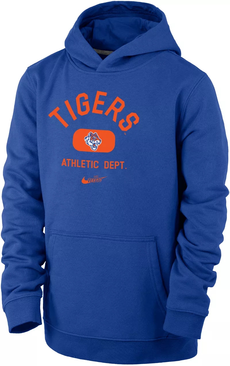 

Флисовый пуловер с капюшоном Nike Youth Savannah State Tigers Reflex Blue Club