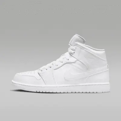 

Кроссовки Jordan Air 1 Mid Shoes, цвет White/White/White