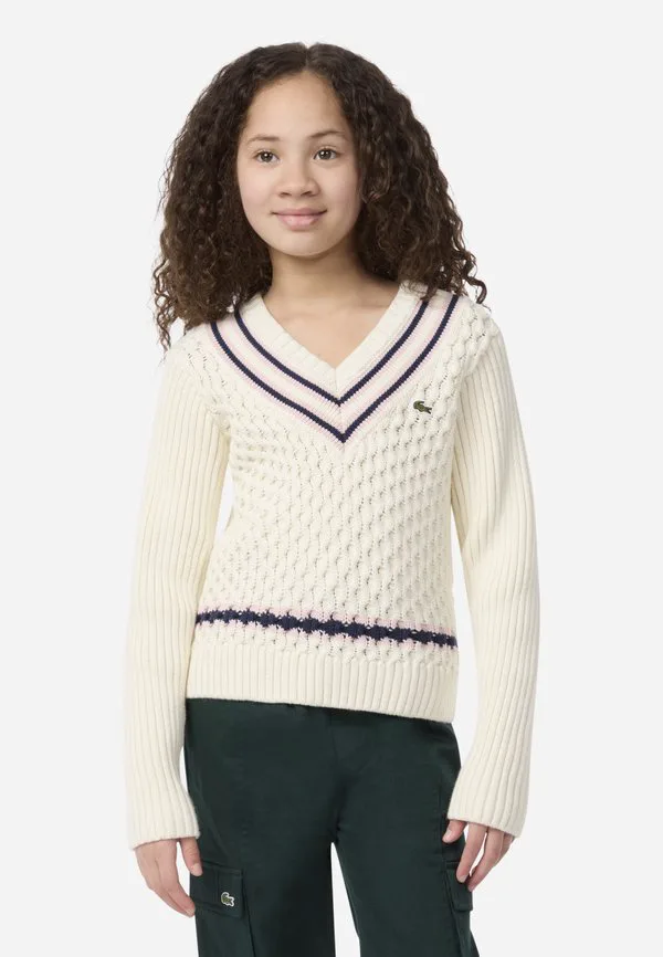 Джемпер с комбинированной вязкой Lacoste, Laponie