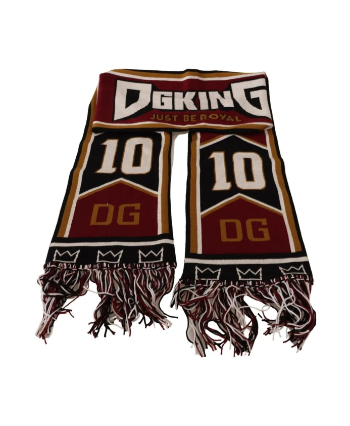 

Шерстяной шарф Dg king с короной Dolce & Gabbana, мультиколор
