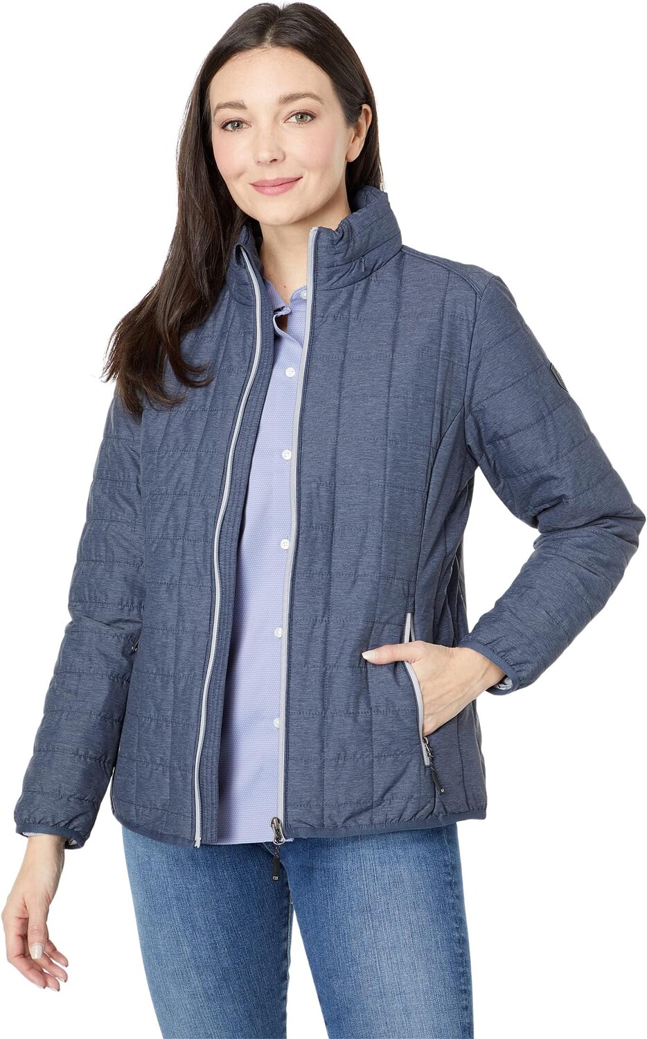 

Куртка Rainier Primaloft Eco с полной молнией Cutter & Buck, цвет Anthracite Melange