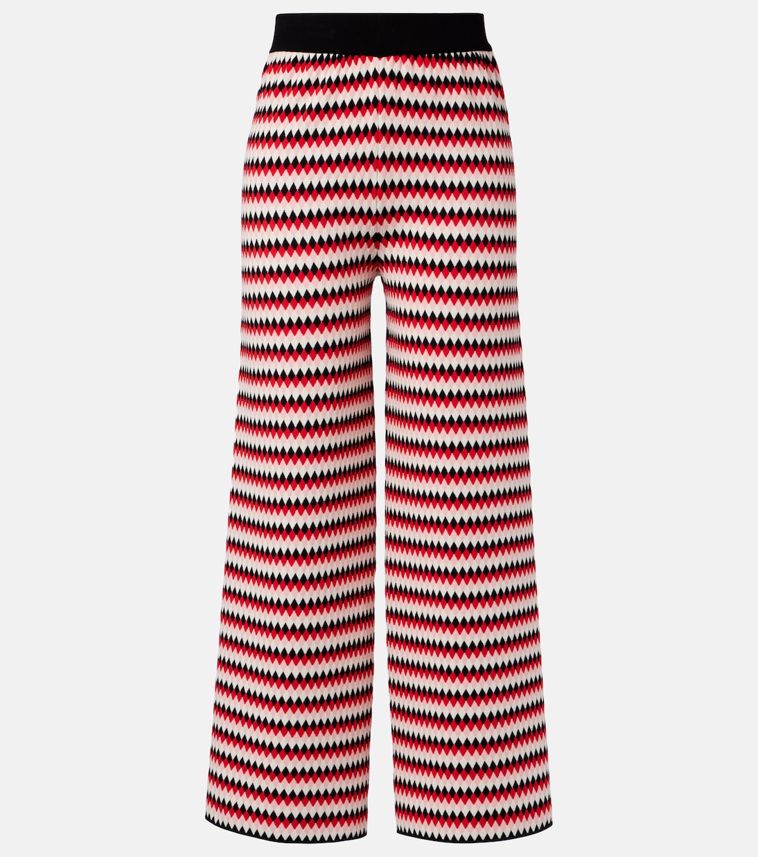 

Чекерсовые вязаные брюки с широкими штанинами La DoubleJ, Multicolor Pink/Red/Black
