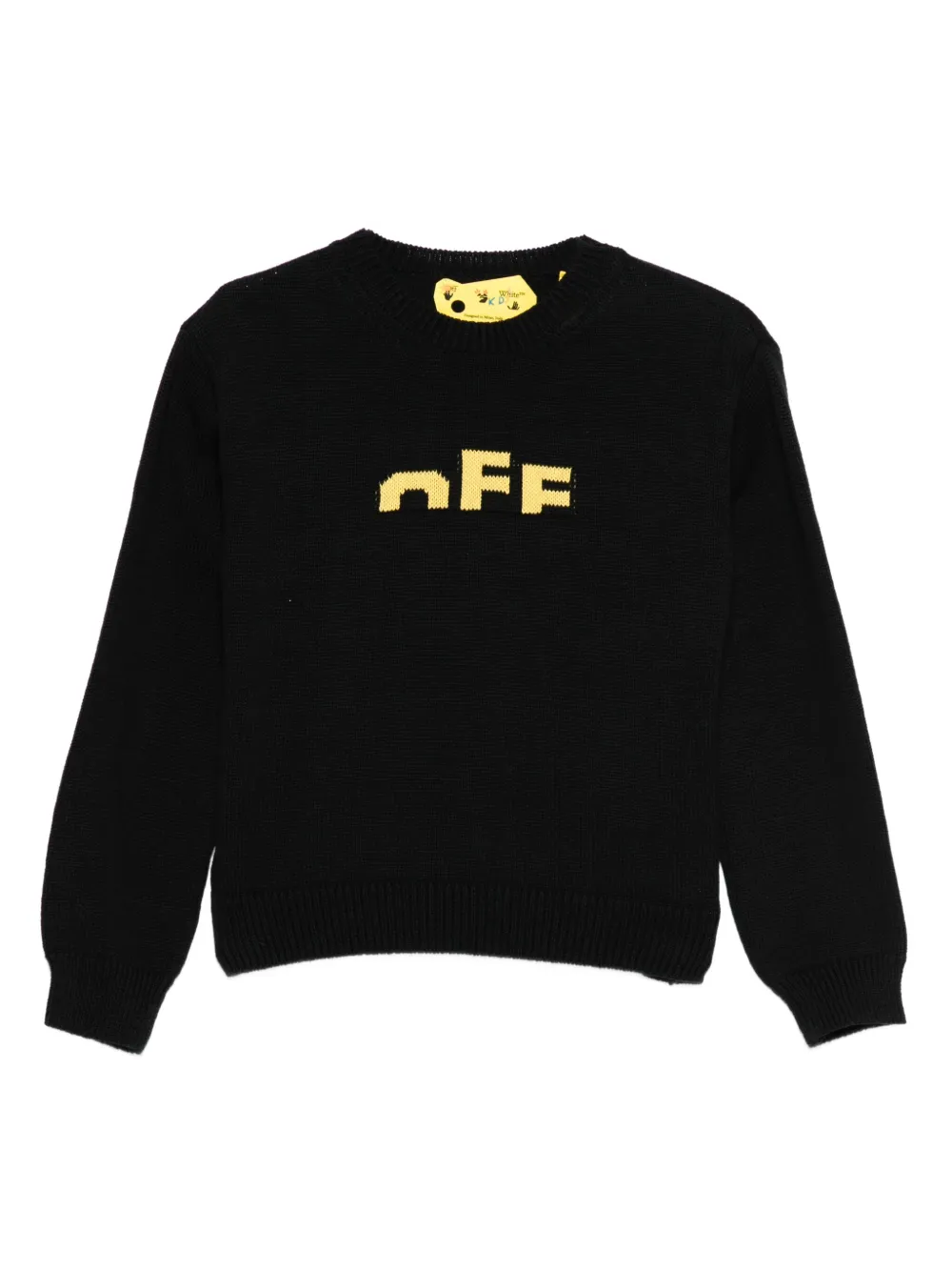 

Свитер с вышитым логотипом OFF-WHITE KIDS, черный