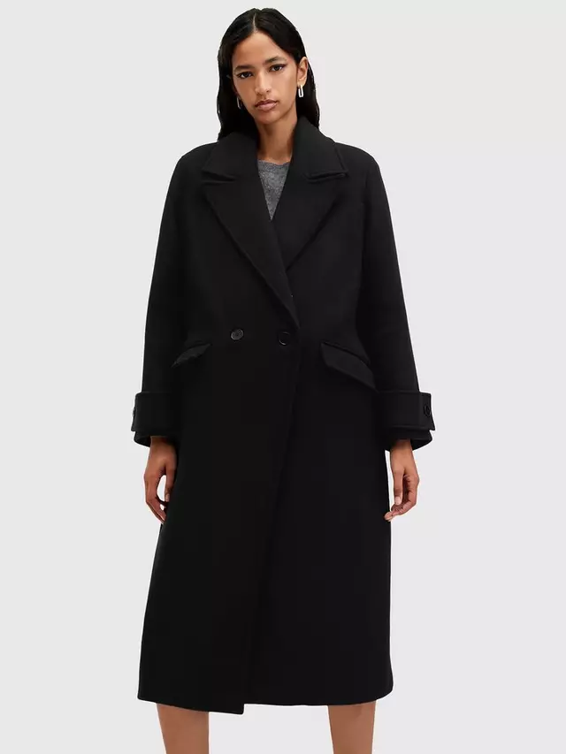 

Пальто AllSaints Mabel Double Breasted Oversized, черный