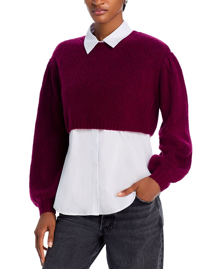 

Укороченный свитер Landry Diamond Knit Cinq à Sept, красный