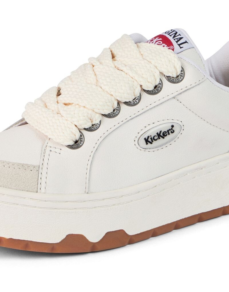 Белые кожаные кроссовки Kickers 70 Lo — фото 4