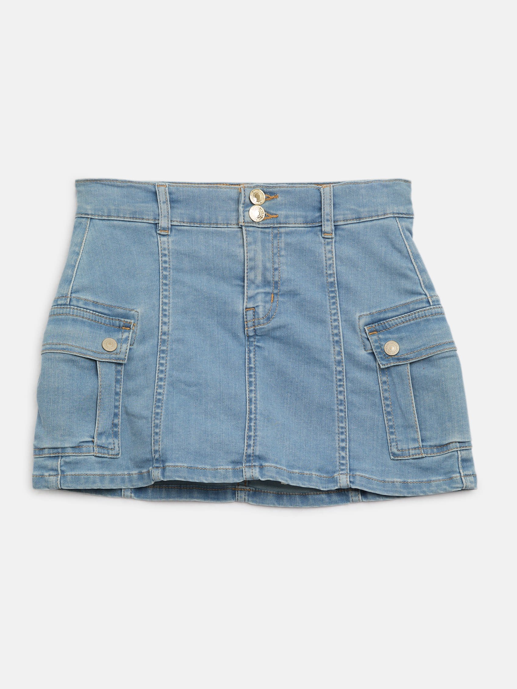 

Джинсовая юбка-карго Cammi (7-14) Guess Factory, Light Wash