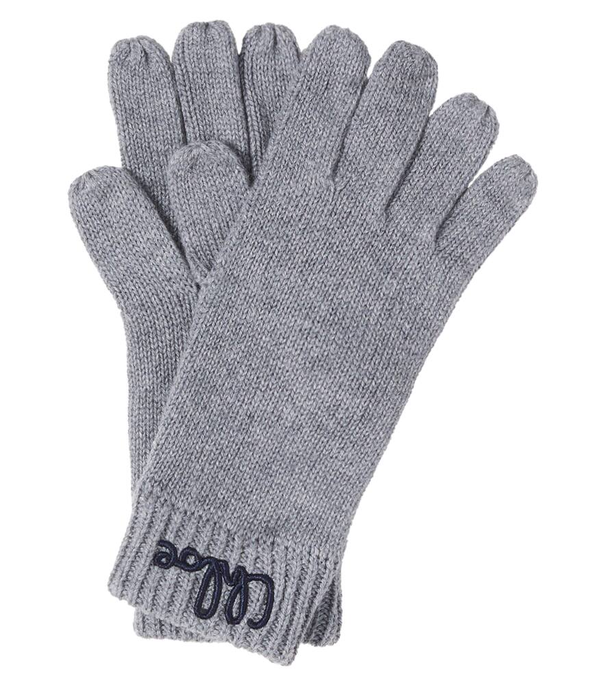 

Вышитые перчатки из хлопка и шерсти Chloé Kids, Gris