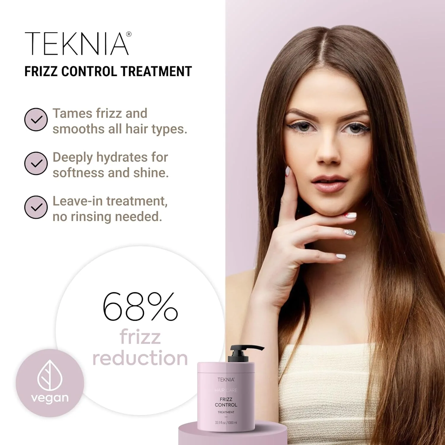 Средство для контроля пушистости волос LAKMÉ Teknia Frizz Control Treatment, средство против пушистости для вьющихся и пушистых волос, 33,8 жидких унций. — фото 2