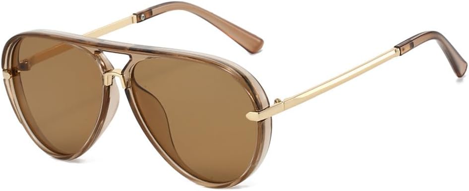 

Солнцезащитные очки UV400 с двойной перемычкой, увеличенного размера, градиентной расцветкой в ​​стиле панк, подходят для женщин и мужчин, для бега и занятий спортом на открытом воздухе UYPTK, Transparent Tea