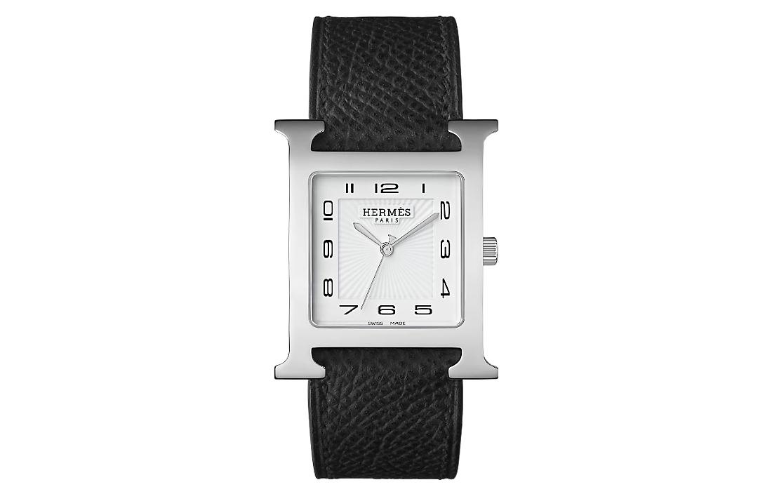 

Часы Heure H с кварцевым механизмом и белым циферблатом для женщин HERMES