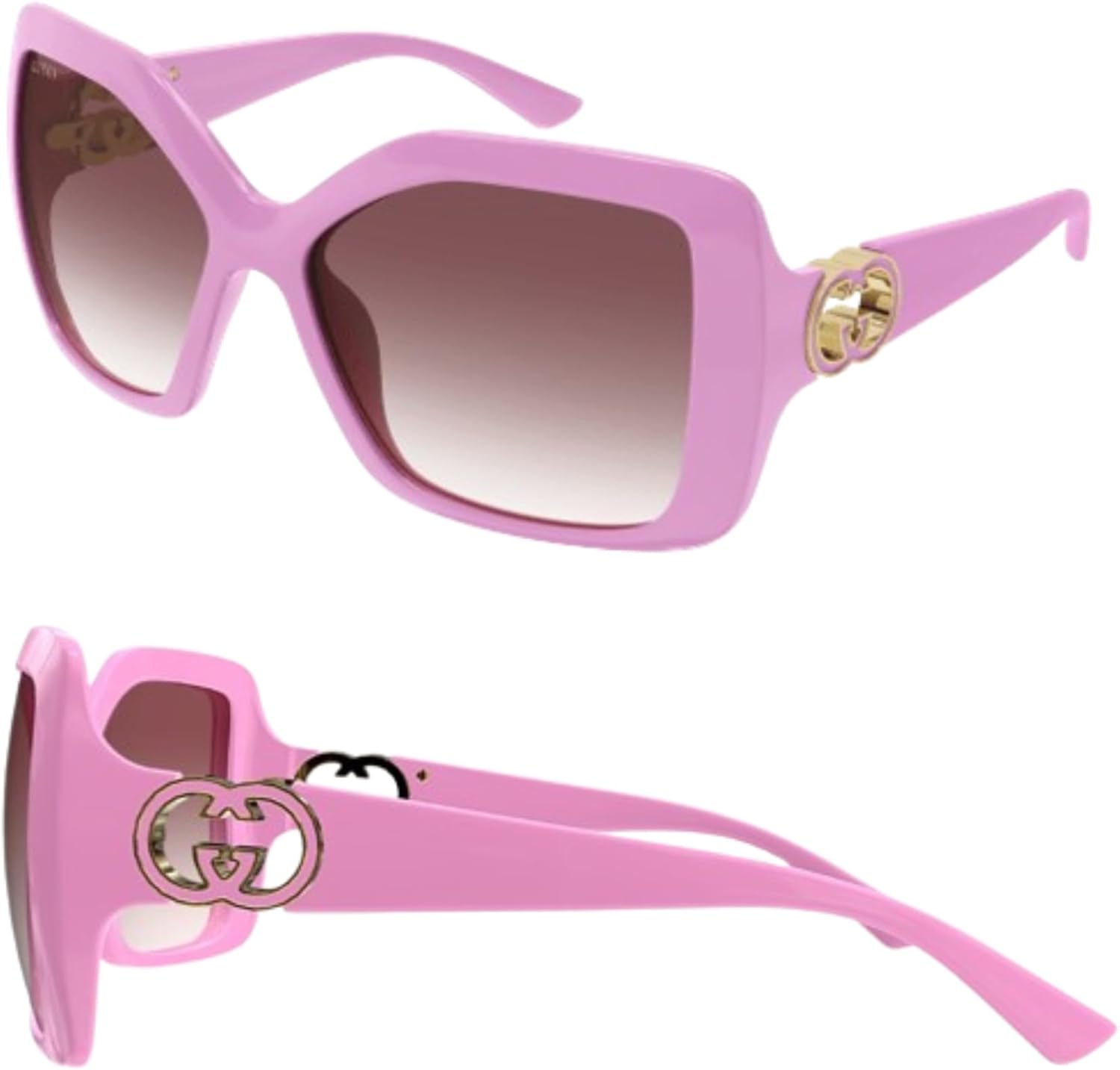 

Солнцезащитные очки Gucci GG2015S с обтекаемой формой и логотипом GG, выполненным в стиле "переплетенные буквы G", в комплекте с роскошным набором для очков, Pink Frame | Red Lens