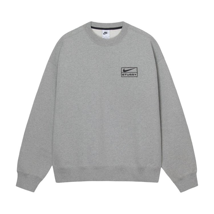 

Флис Stussy x Nike Fleece Crew, цвет Dark Grey Heather