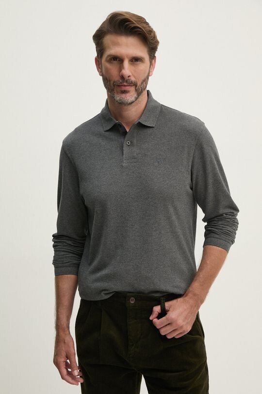 

Хлопковая рубашка с длинным рукавом Barbour, серый