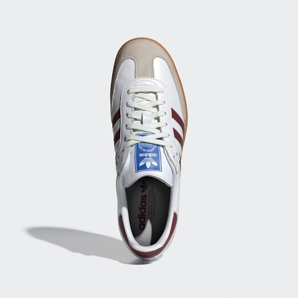 Кроссовки Adidas SAMBA OG, цвет White/College Burgundy/Gum — фото 2