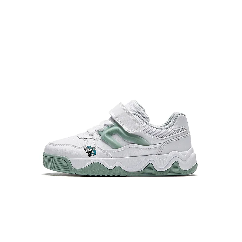 Antakids Детские скейтерские кроссовки Milkshake Slip Resistant Abrasion Resistant Low top White/Antique Moss Green