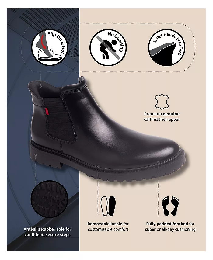 Кожаные ботинки челси Hudson Yards 2.0 с технологией Hands-Free Slip On Marc Joseph New York, черный — фото 3