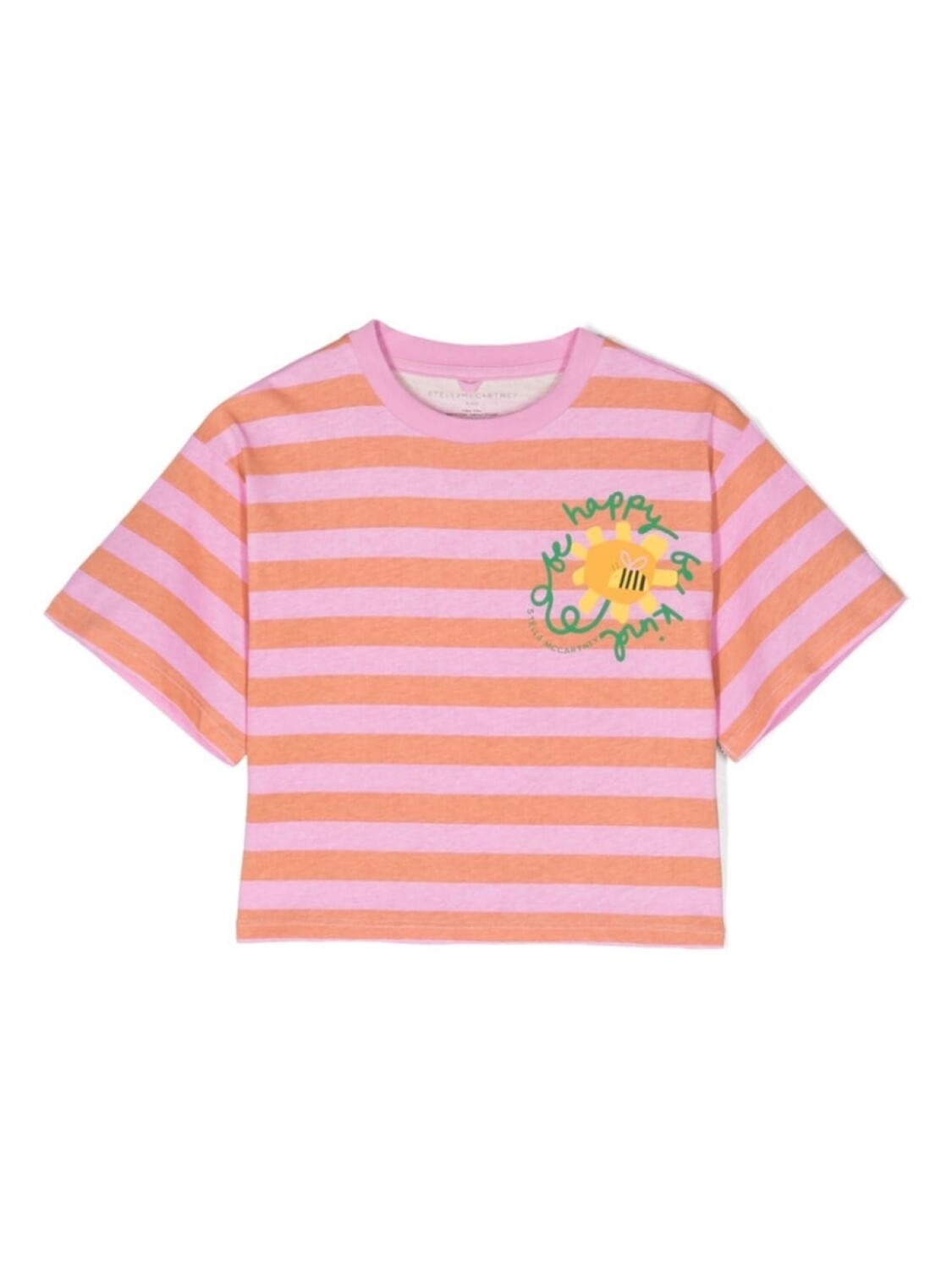 

Stella McCartney Kids полосатая футболка с цветочным принтом, розовый