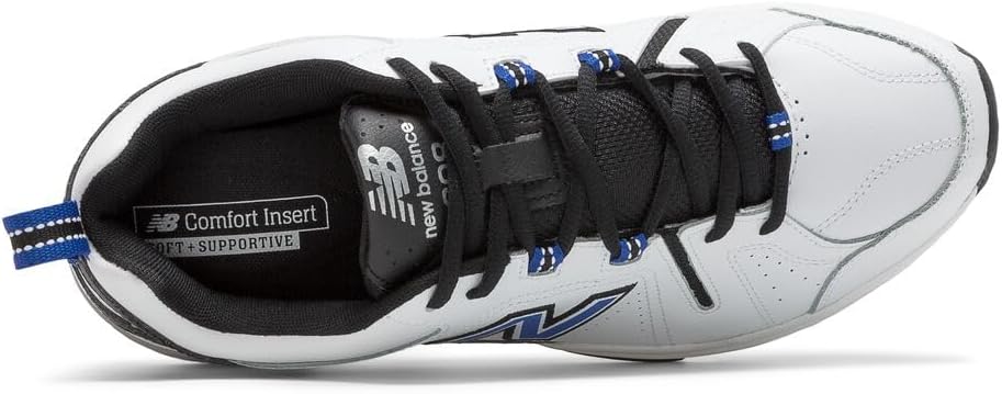 Мужские кроссовки New Balance 608 V5 для повседневной носки и тренировок, белый/черный — фото 4