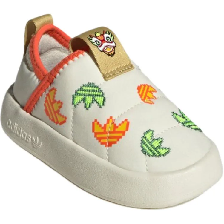 Adidas Originals Puffylette нескользящие амортизирующие износостойкие низкие кроссовки для малышей ecru — фото 4