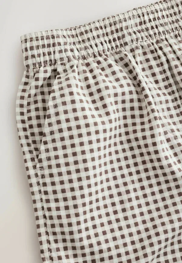Шорты полосатые Shorts Next, chocolate brown ecru gingham, коричневый/шоколадный — фото 4