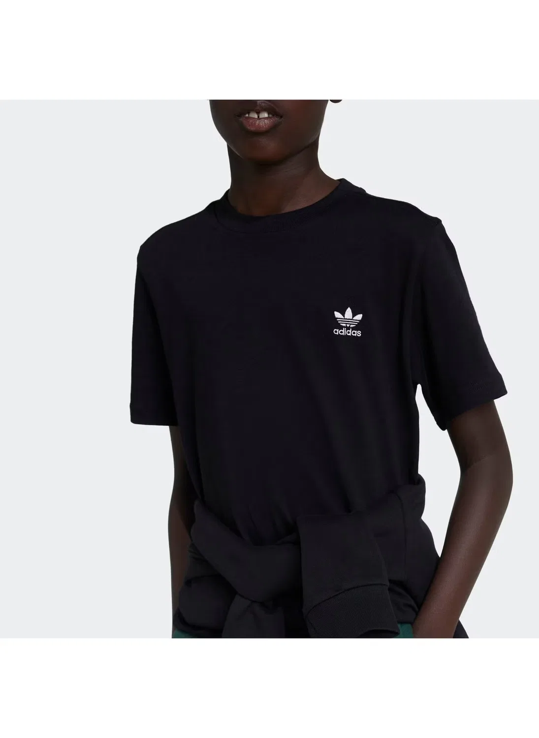 Футболка с вышитым логотипом Adidas Originals, черная — фото 3