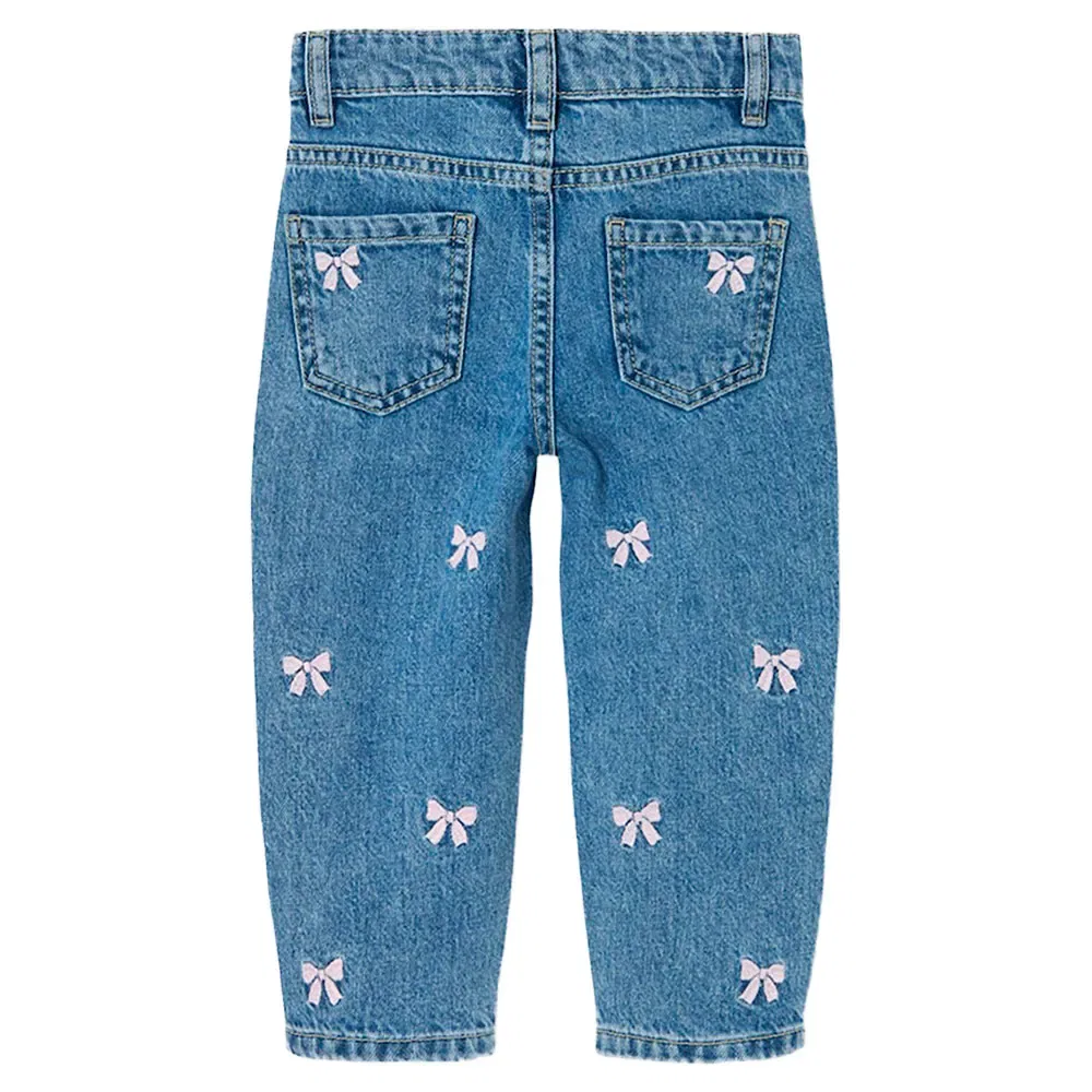 Детские джинсы для девочек с вышивкой Bella Mom 3285 Name it, Blue — фото 3