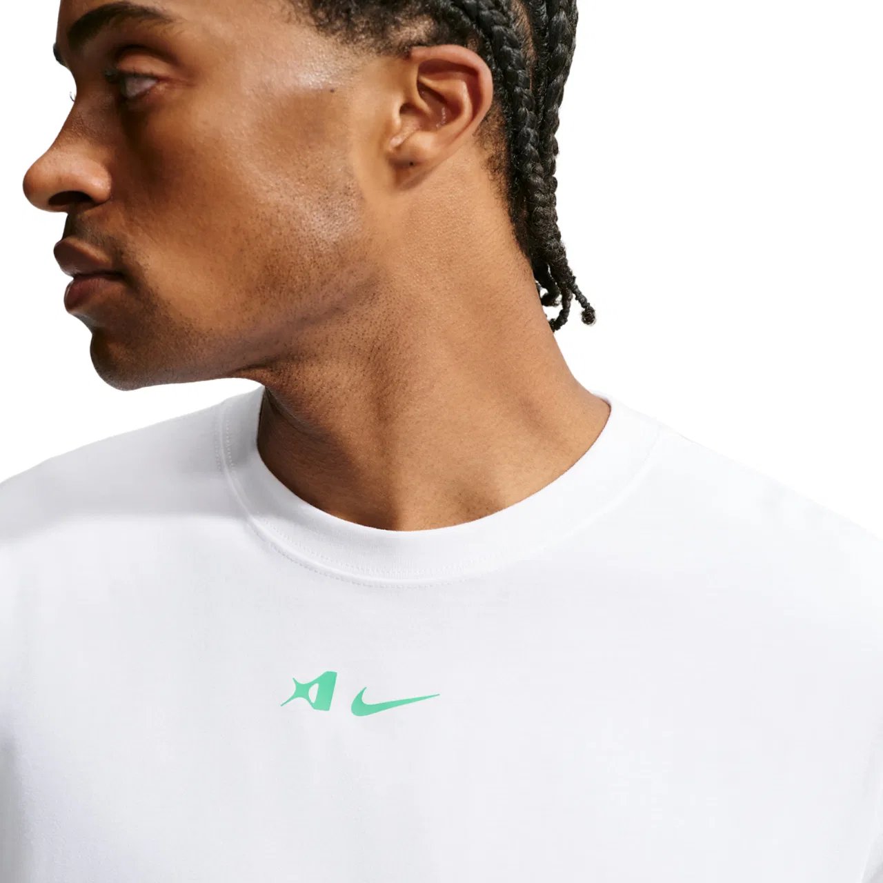 Мужская футболка с принтом Aja Airbrush Nike, White/Light Menta — фото 3