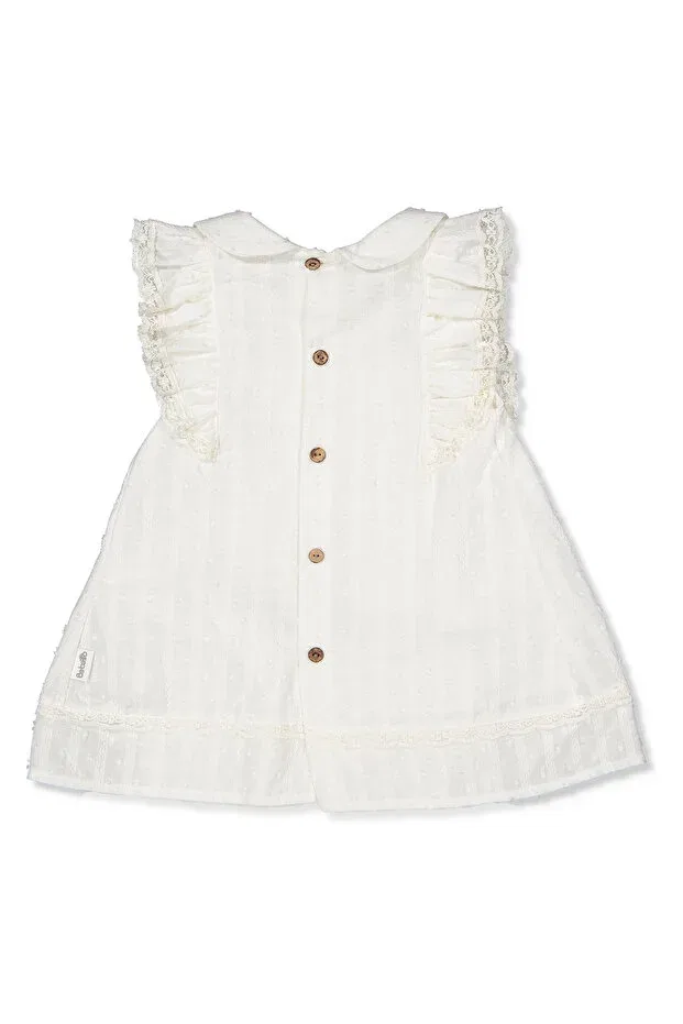 Детское платье для девочек хлопковое Woven Dress (Elegant) K4836 Bebetto, Ecru — фото 2